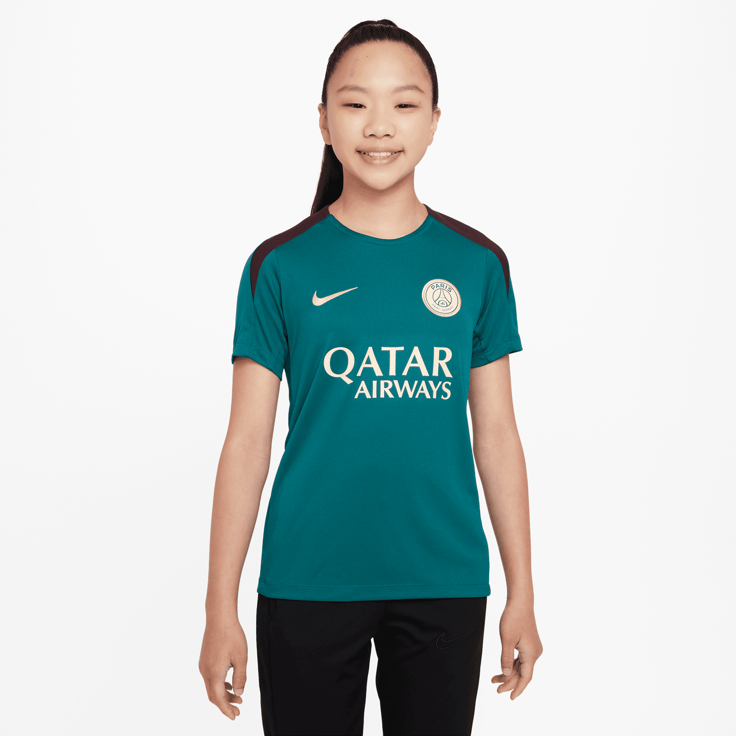 Maillot d'entrainement PSG Junior - Vert/Bordeaux