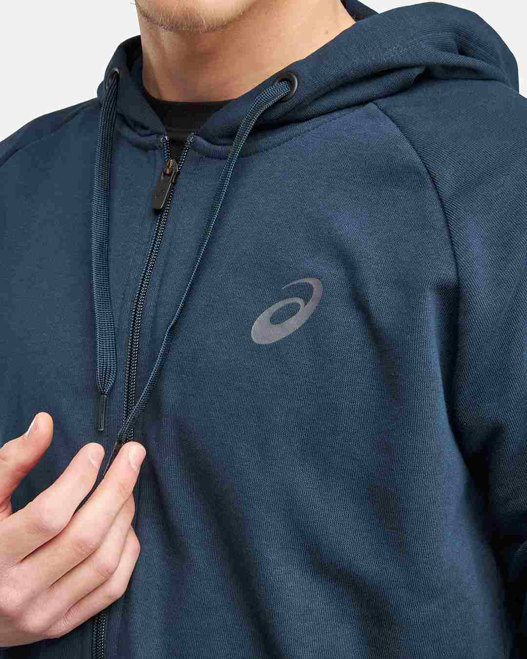 Veste à capuche Big Asics FZ Hoodie - Bleu/Gris